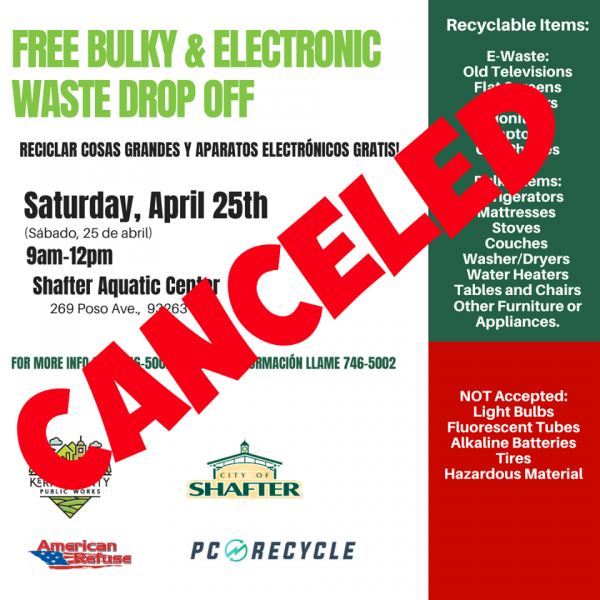 Shafter Community Clean- up Event CANCELED